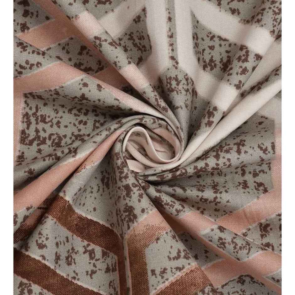 Casacraft by Pepperfry Silver Abstract 210 TC Microfibre Single Bedsheet With 1 Pillow Cover