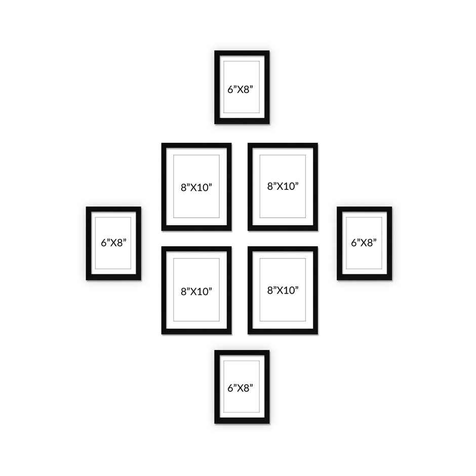 Casacraft by Pepperfry Modern Multicolour MDF Set of 8 Collage Photo Frames