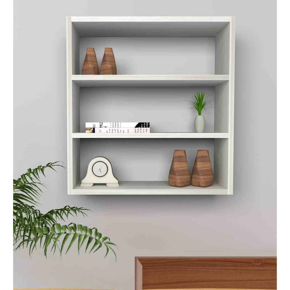 Casacraft by Pepperfry Mapple White Engineered Wood Wall Shelf