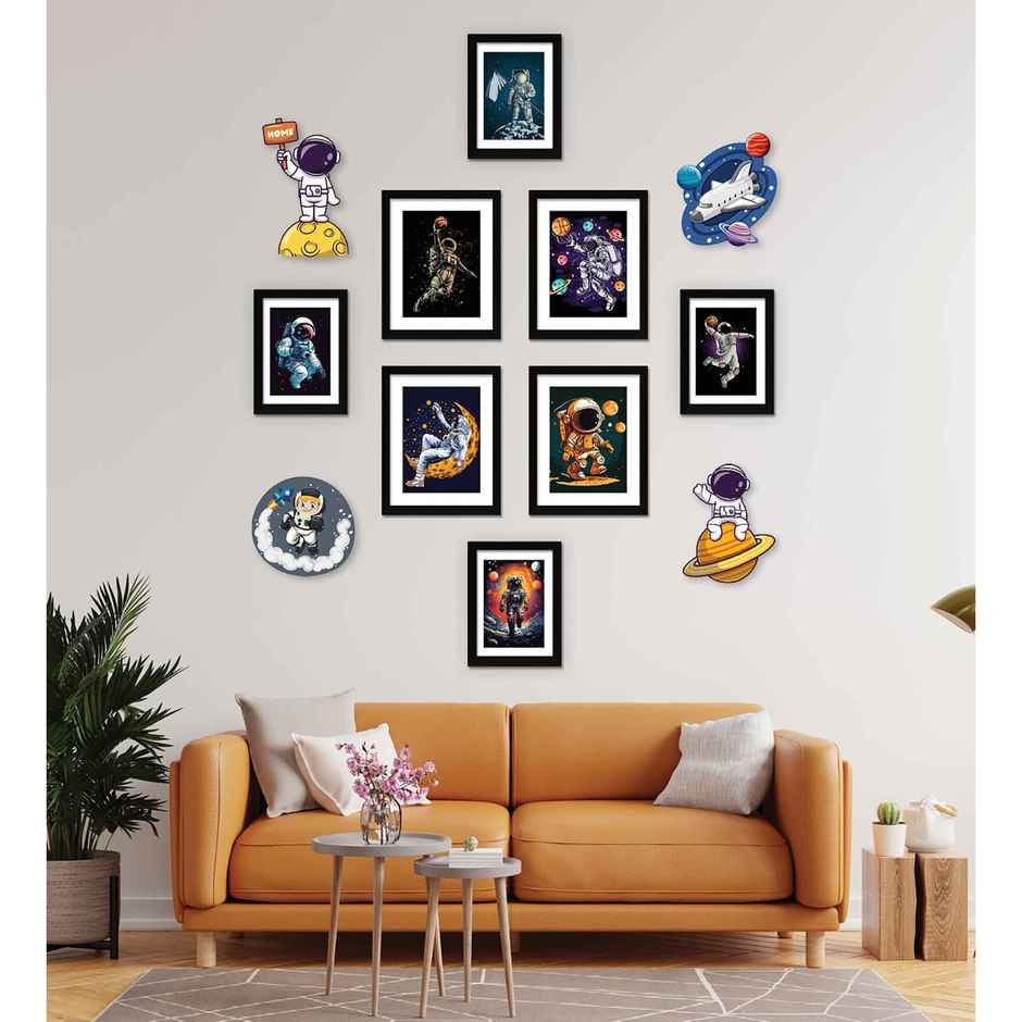 Casacraft by Pepperfry Modern Multicolour MDF Set of 8 Collage Photo Frames