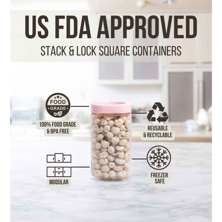 Steelo Stack & Lock Square Container 1000 ml 3 Pcs Set