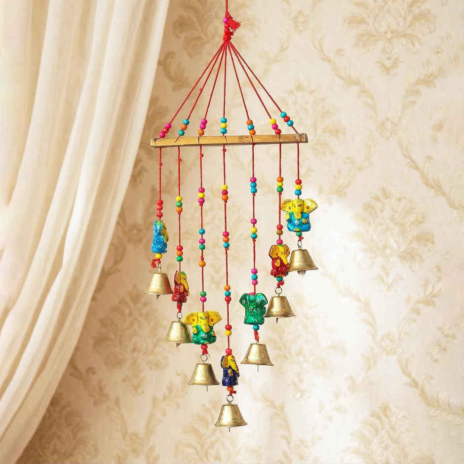 Casacraft Pepperfry Lord Ganesha Metal Unique Decorative Multicolor Positive Energy Hanging Bell