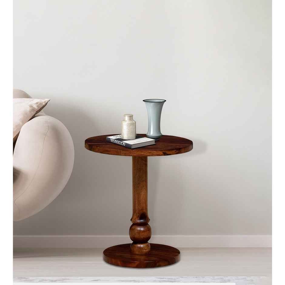 Casacraft by Pepperfry Woodsworth Harper Sheesham Wood End Table in Provincial Teak Finish
