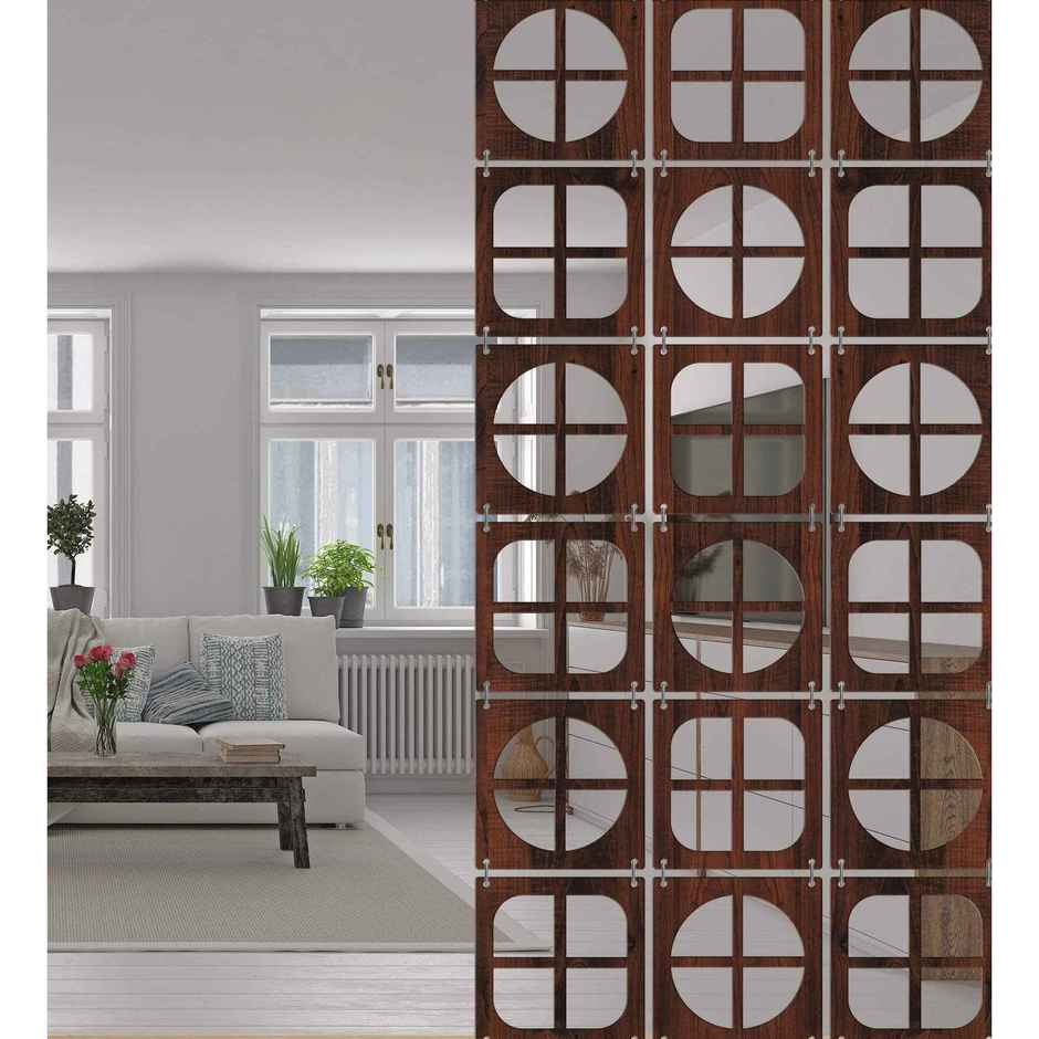 Casacraft by Pepperfry Walnut Engineering Wood Hanging Room Divider - Pack Of 12