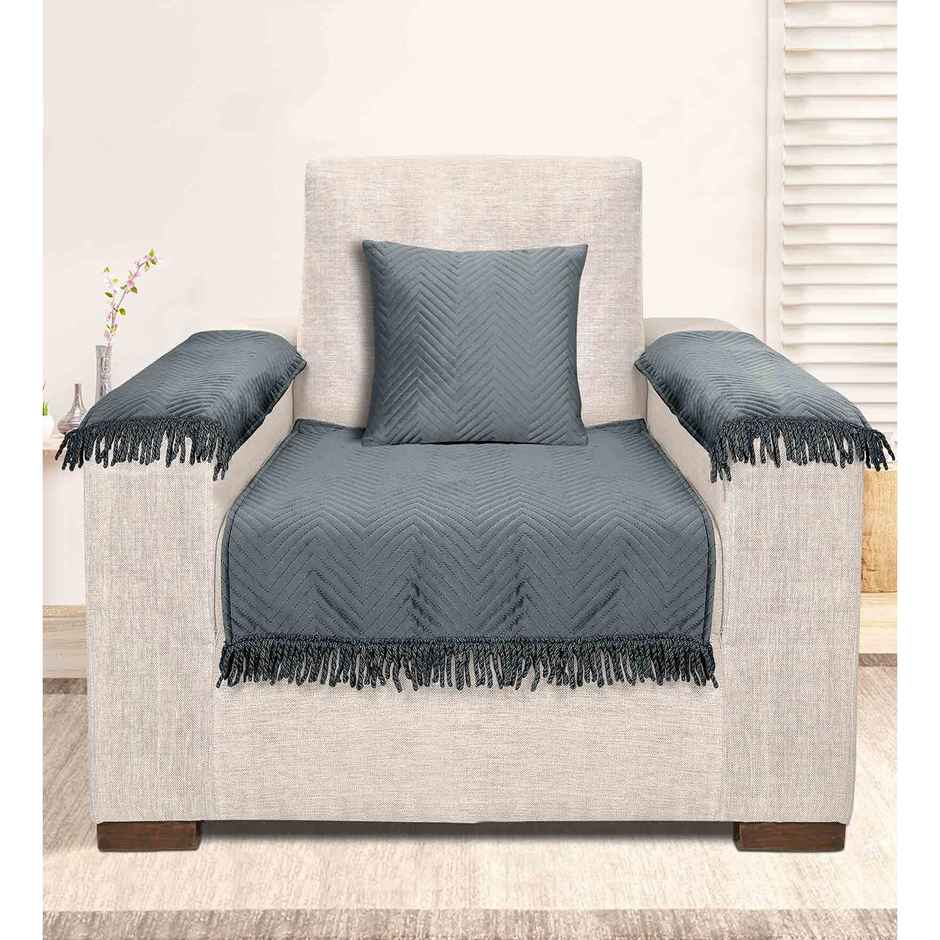 Casacraft by Pepperfry Sofa Covers 1 Seater | Grey