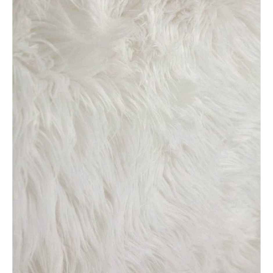 CasaCraft Pepperfry Carpet, 2.46 Feet White Polyester Shaggy Carpet Home Decor Kitchen Rug