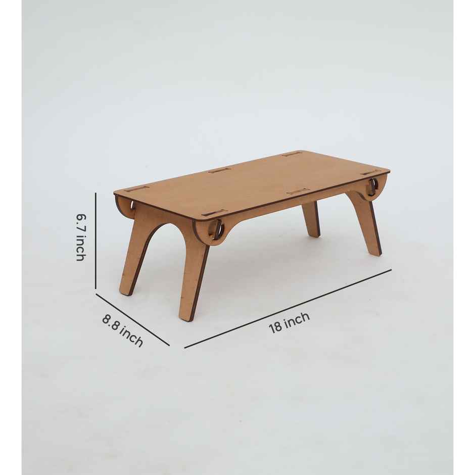 Casacraft From Pepperfry Engineering Wood Foldable Floor Desk & Laptop Table in Natural Finish | 18 Inch