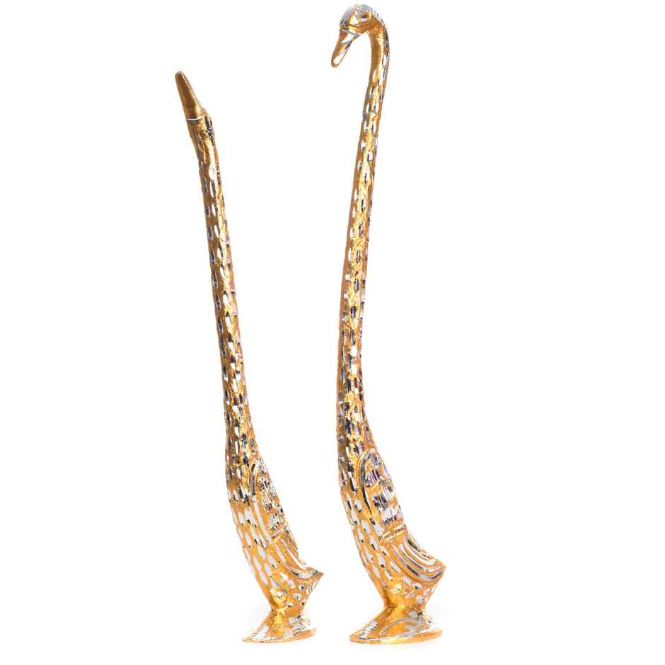 Casacraft by Pepperfry Figurines | Golden Swan | Set of 2