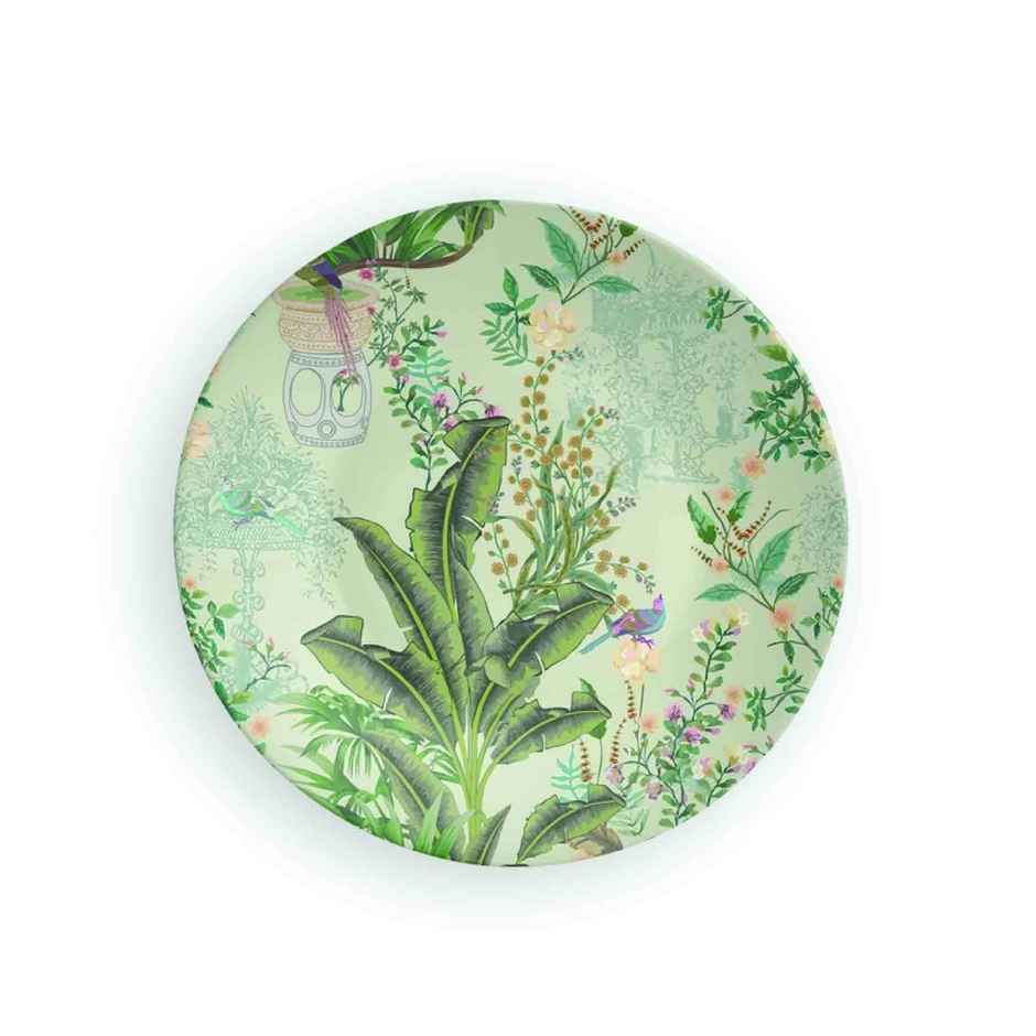 Casacraft by Pepperfry Wall Plate | Banan Leaf Retro Design