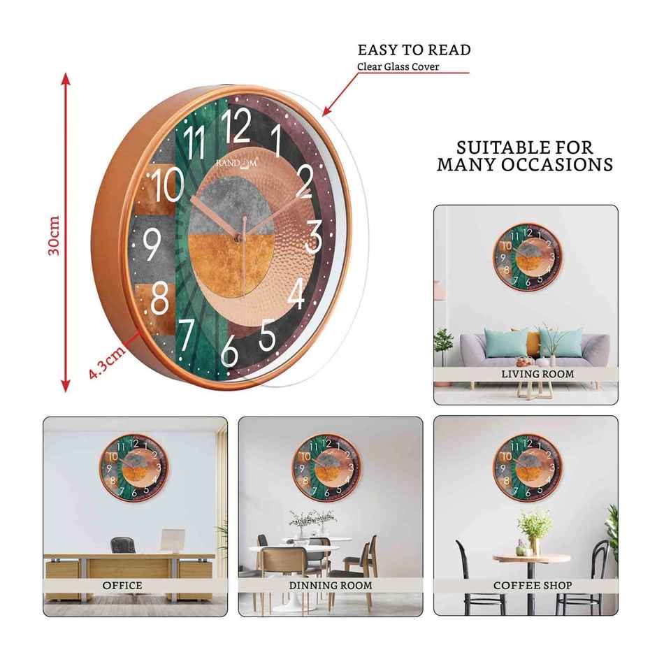 CasaCraft Pepperfry Wall Clock 12 Inch Multicolour Plastic Classic & Modern TikTok for Decor Home