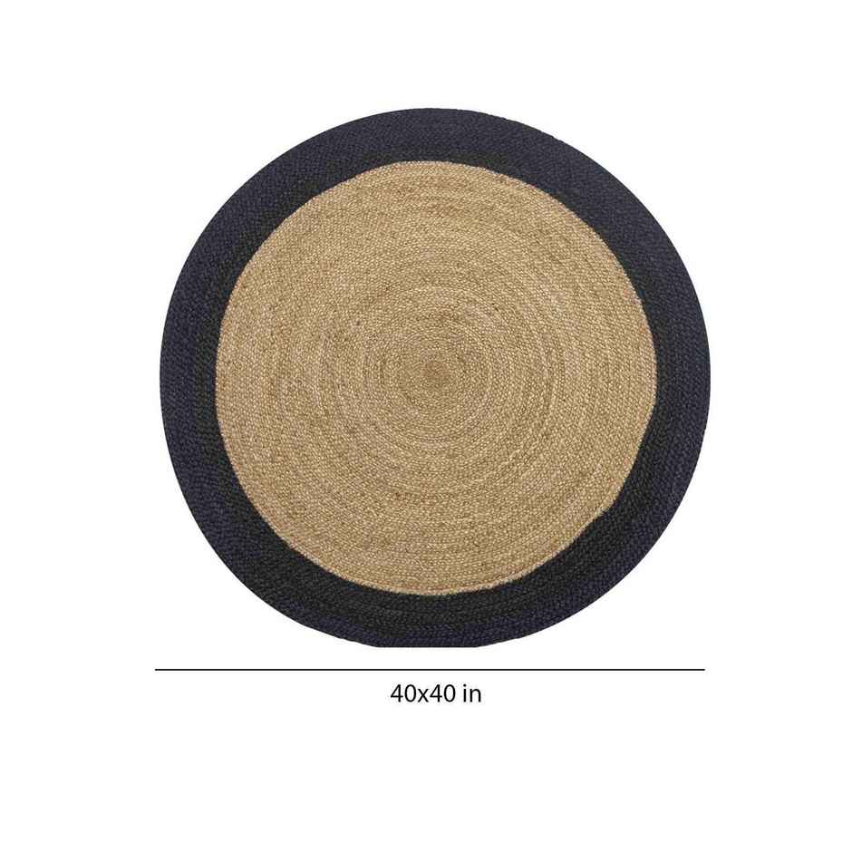 CasaCraft Pepperfry Carpet, 3 x 3 Feet Round Multicolor Geometric Jute Hand Woven Carpet Soft Rug