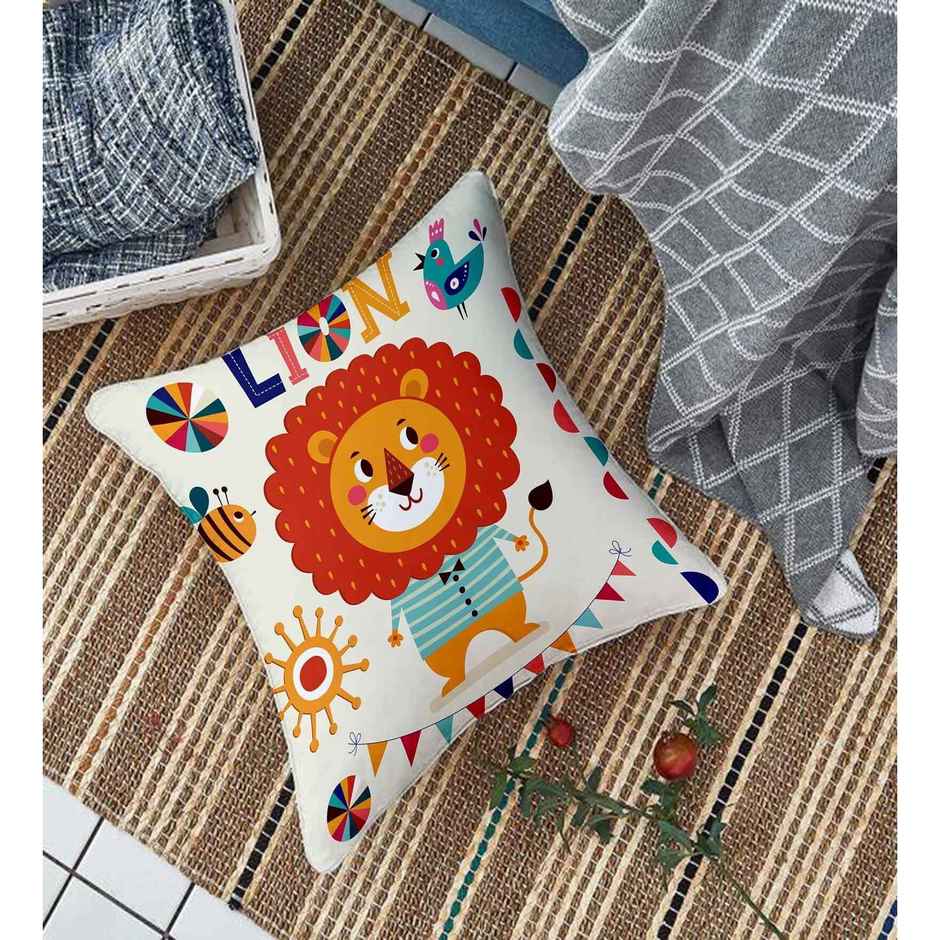 CasaCraft Pepperfry Multicolor Cotton Canvas Animal 16x16 inches Cushion Covers