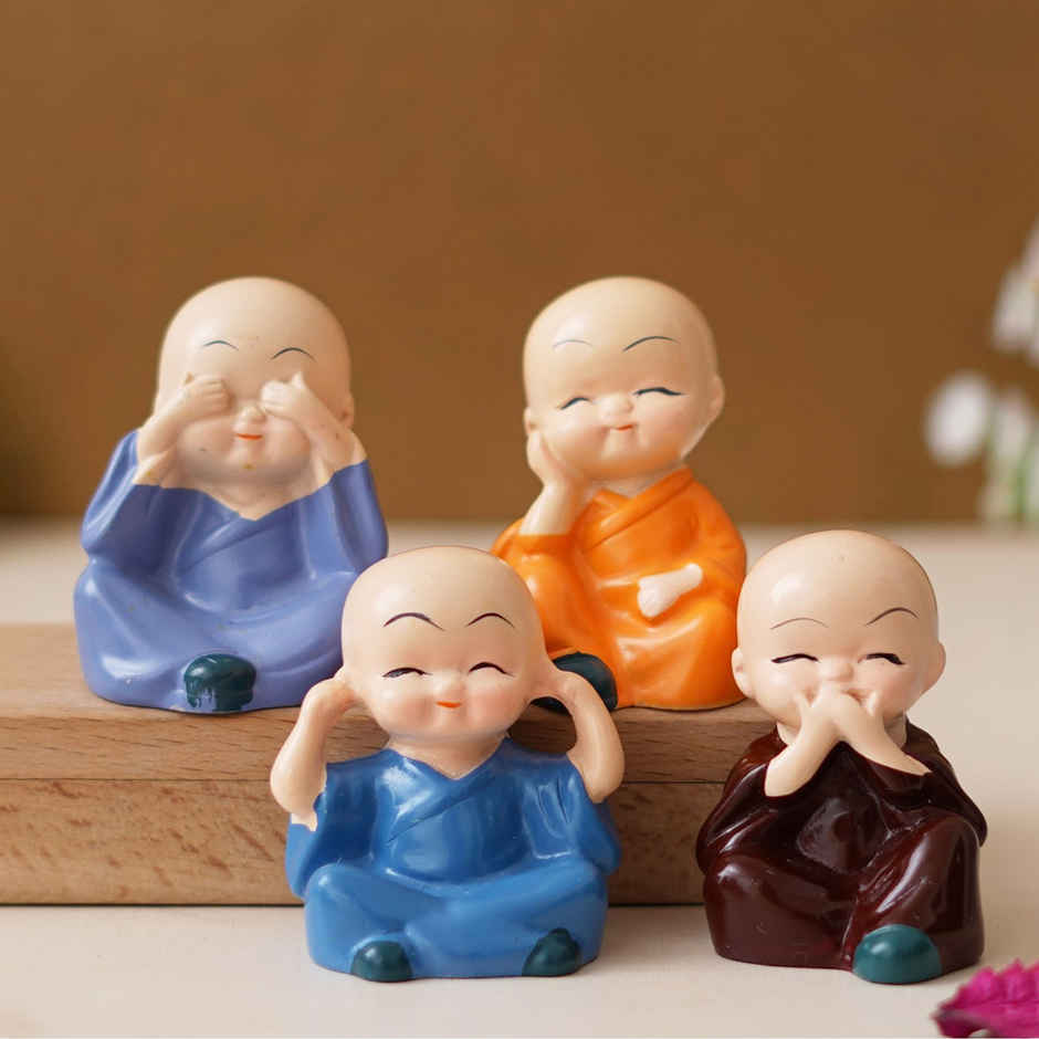 Casacraft by Pepperfry Baby Monk Figurines | Set of 4