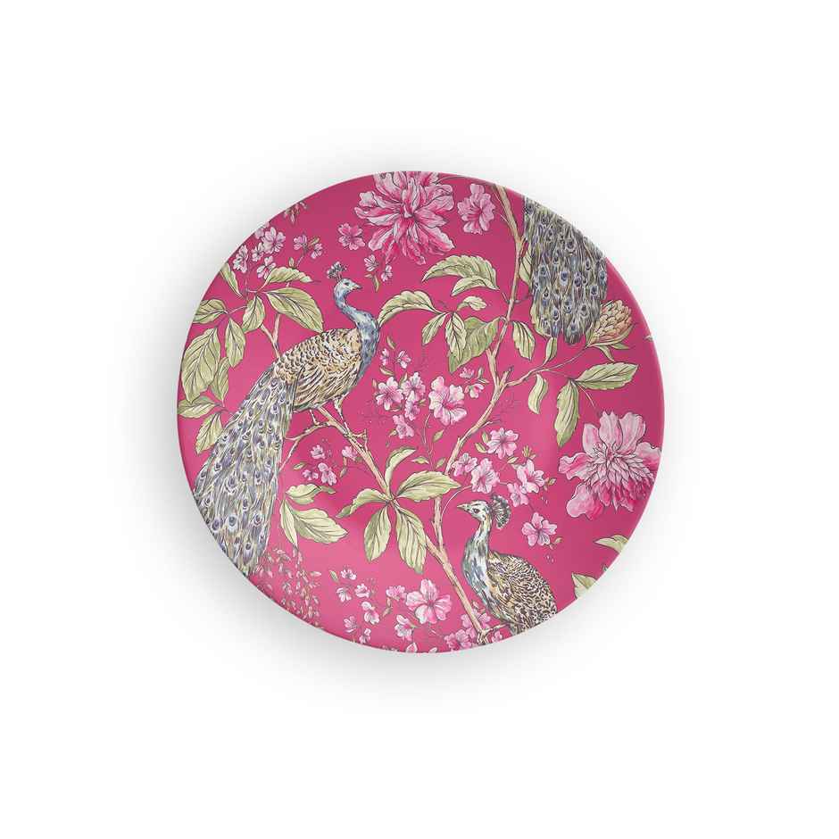 Casacraft by Pepperfry Wall Plate | Peacock Pink