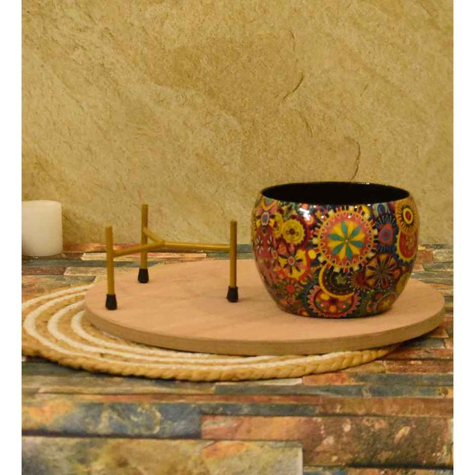 Casacraft by Pepperfry Desk Pot | Multicolor Flowers Design
