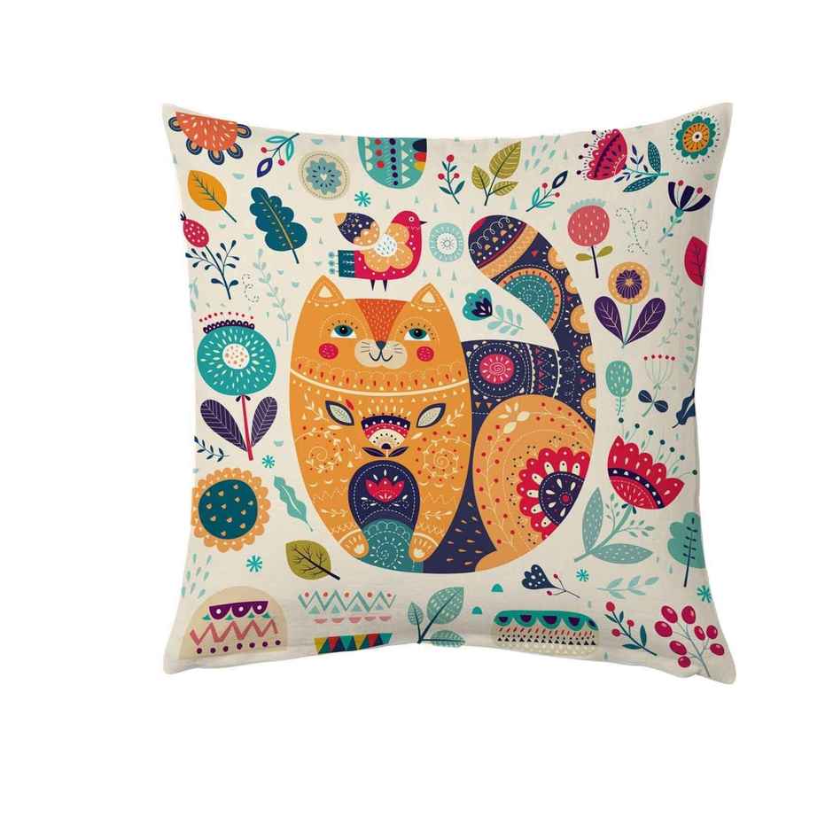 CasaCraft Pepperfry Multicolor Cotton Canvas Animal 16x16 inches Cushion Covers