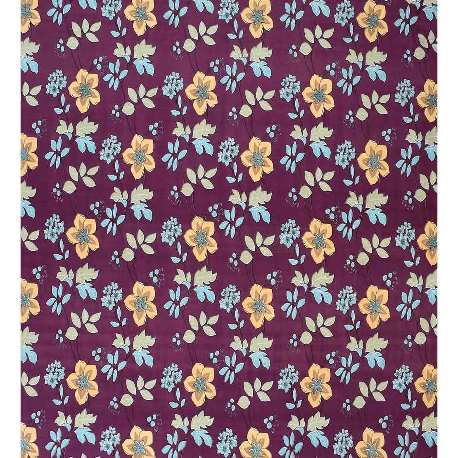 Casacraft by Pepperfry Purple Floral 180 TC Microfiber Double Bedsheet With 2 Pillow Covers