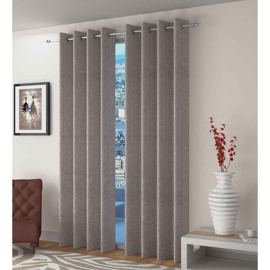 Casacraft by Pepperfry Door Curtain | Grey | 7 feet