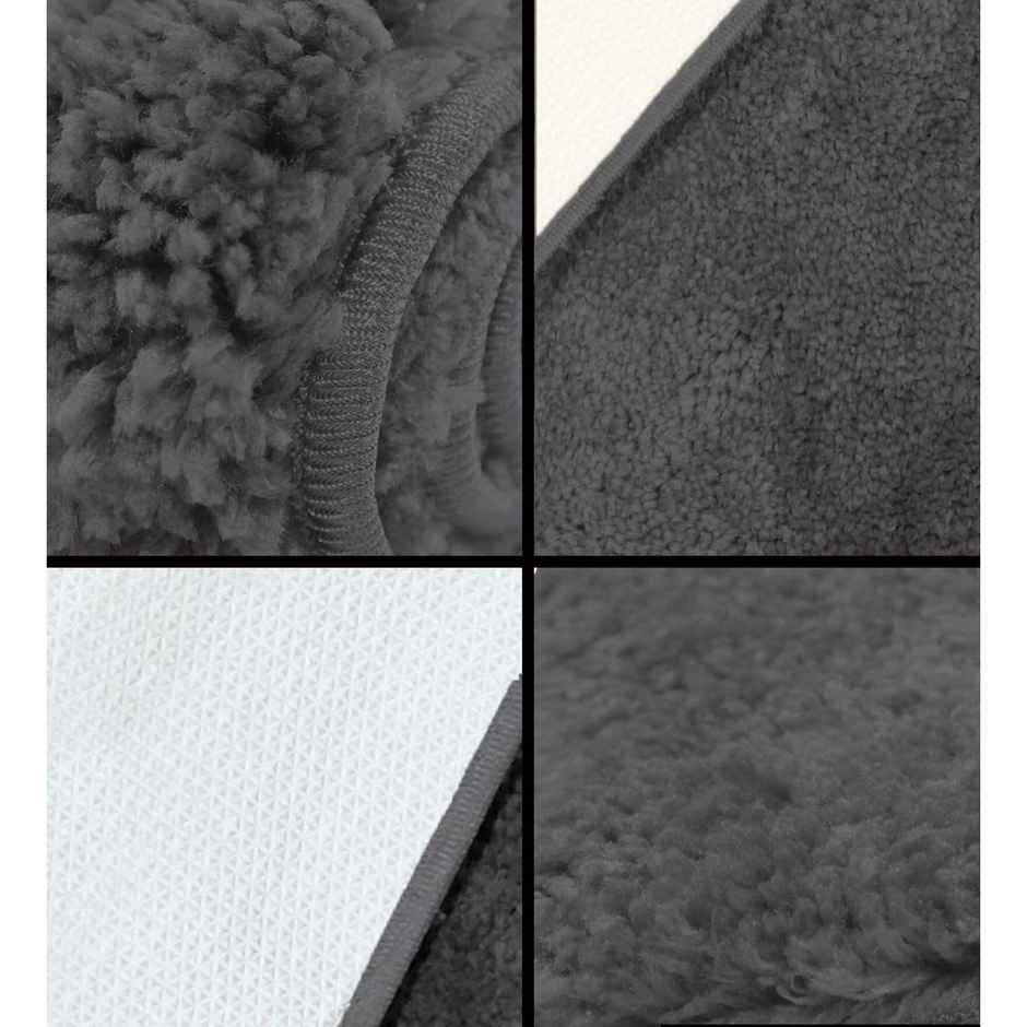 Casacraft by Pepperfry Microfibre Anti- Skid Door Mat | 43 x 31 cm | Grey Solid
