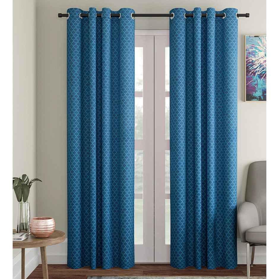 Casacraft by Pepperfry Door Curtain | Blue | 7 feet
