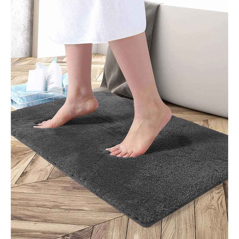 Casacraft by Pepperfry Anti-skid Bath Mat | 76 x 46 cm | Grey