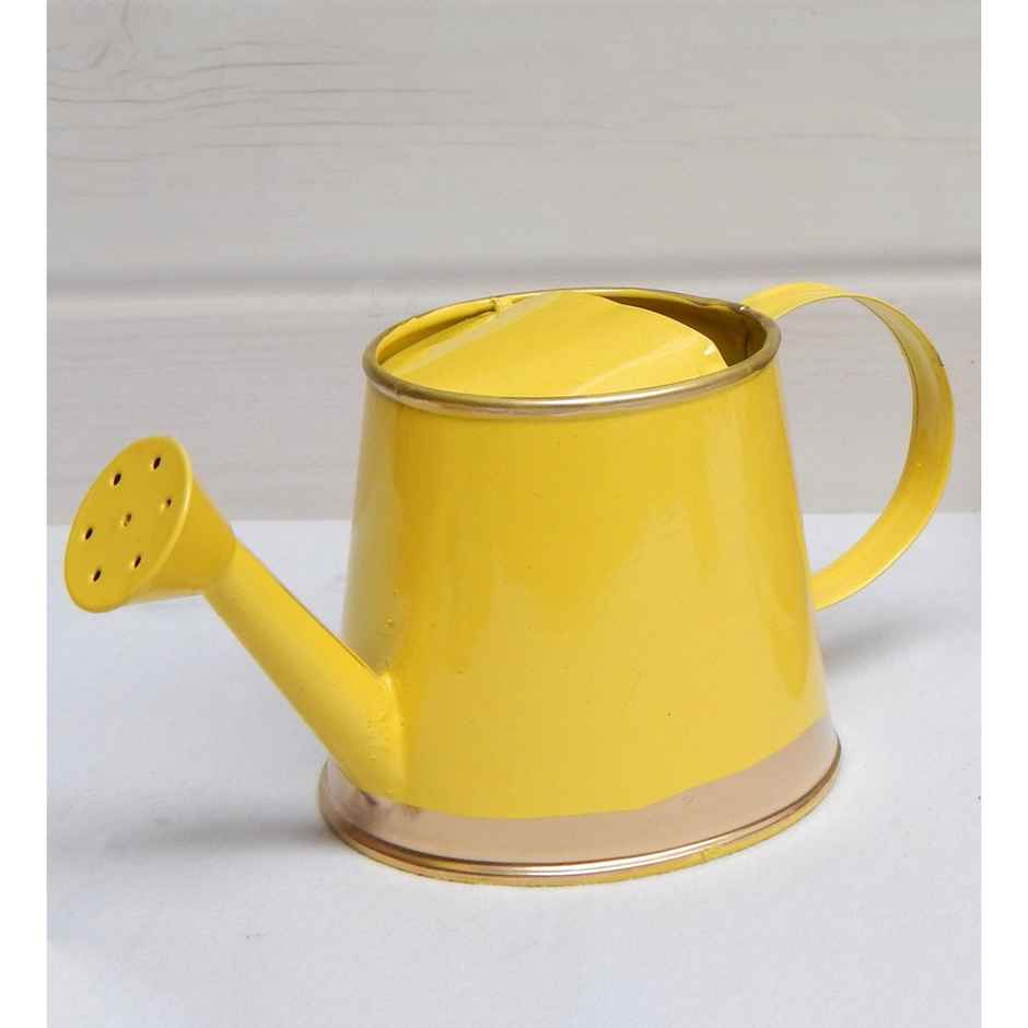 CasaCraft Pepperfry 250ml Metal Yellow Garden Water Can for Plants, Home Gardening with Spout