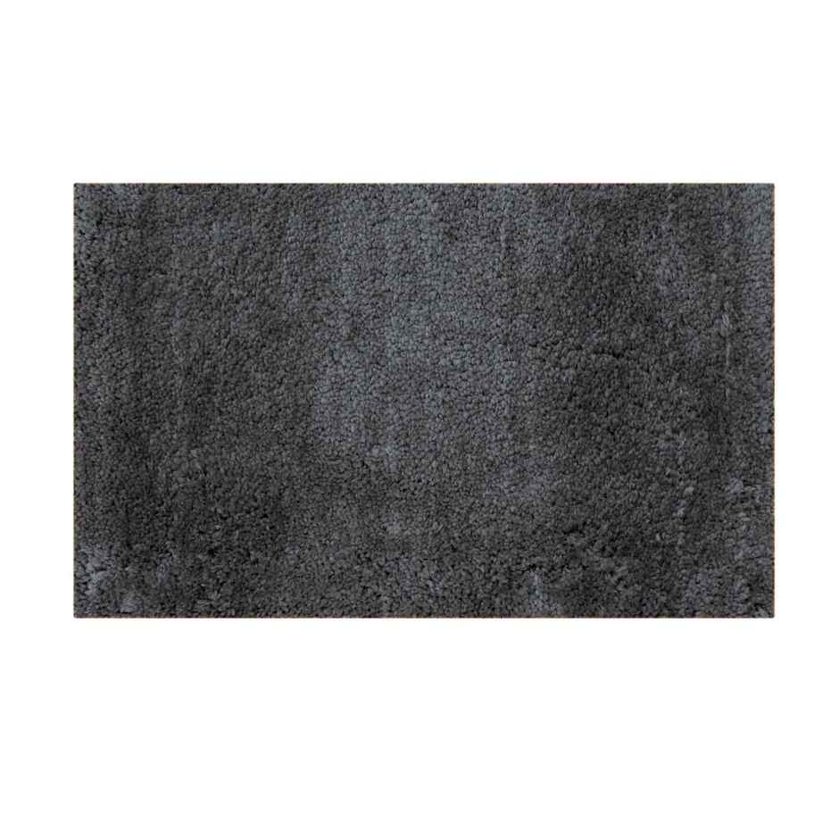 Casacraft by Pepperfry Microfibre Anti- Skid Door Mat | 43 x 31 cm | Grey Solid