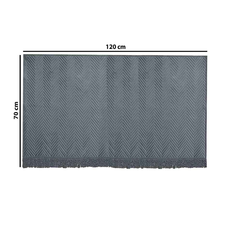 CasaCraft Pepperfry 3 Sofa Covers and Set of 3 Grey Zig-Zag Reversible Velvet Throw Cover for Home
