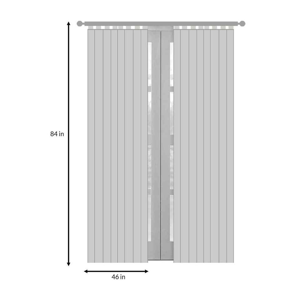 CasaCraft Pepperfry Door Curtain 7ft Floral Green Polyester Heavy Net Premium Eyelet Single Panel