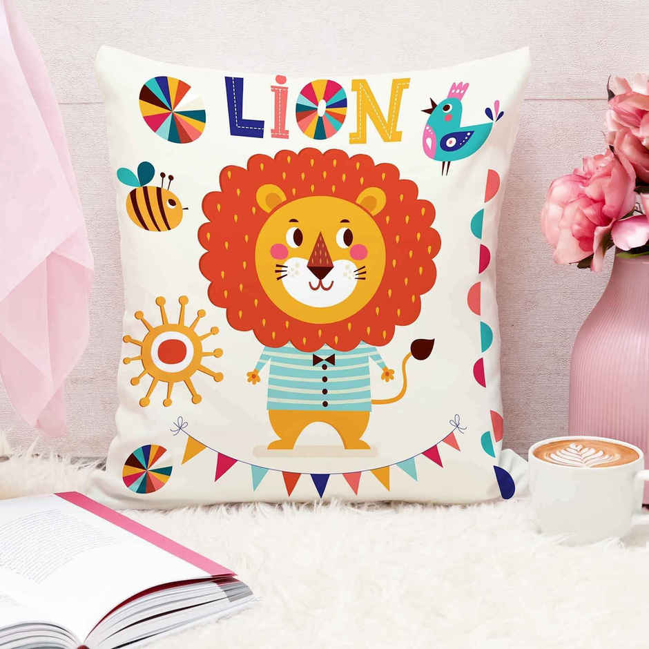 CasaCraft Pepperfry Multicolor Cotton Canvas Animal 16x16 inches Cushion Covers