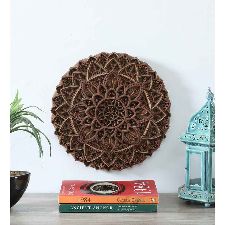 Casacraft From Pepperfry Laser Cut Design Flower Mdf Abstract Wall Art Brown