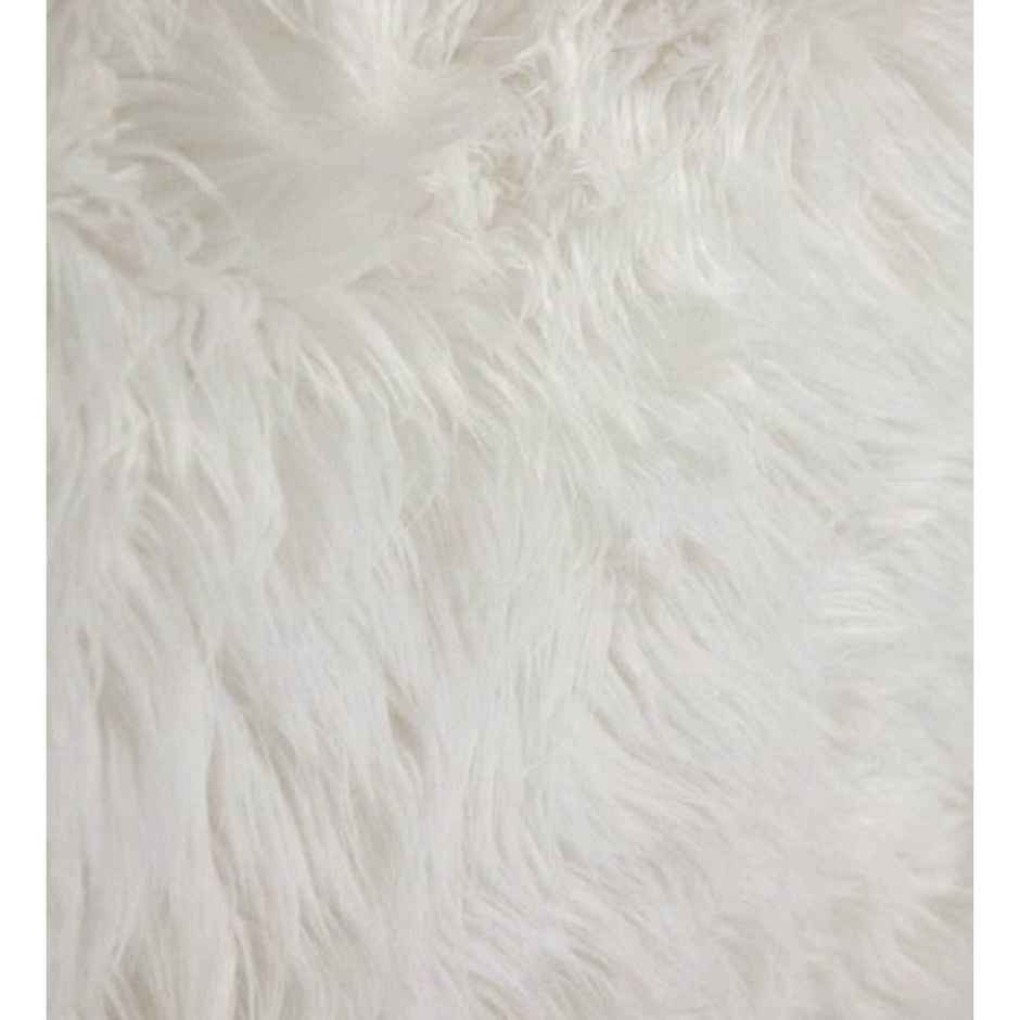 CasaCraft Pepperfry Carpet, 2.46 Feet White Polyester Shaggy Carpet Home Decor Kitchen Rug