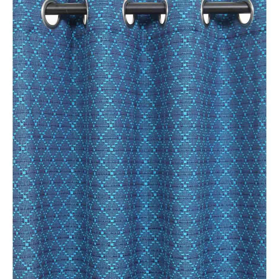Casacraft by Pepperfry Door Curtain | Blue | 7 feet