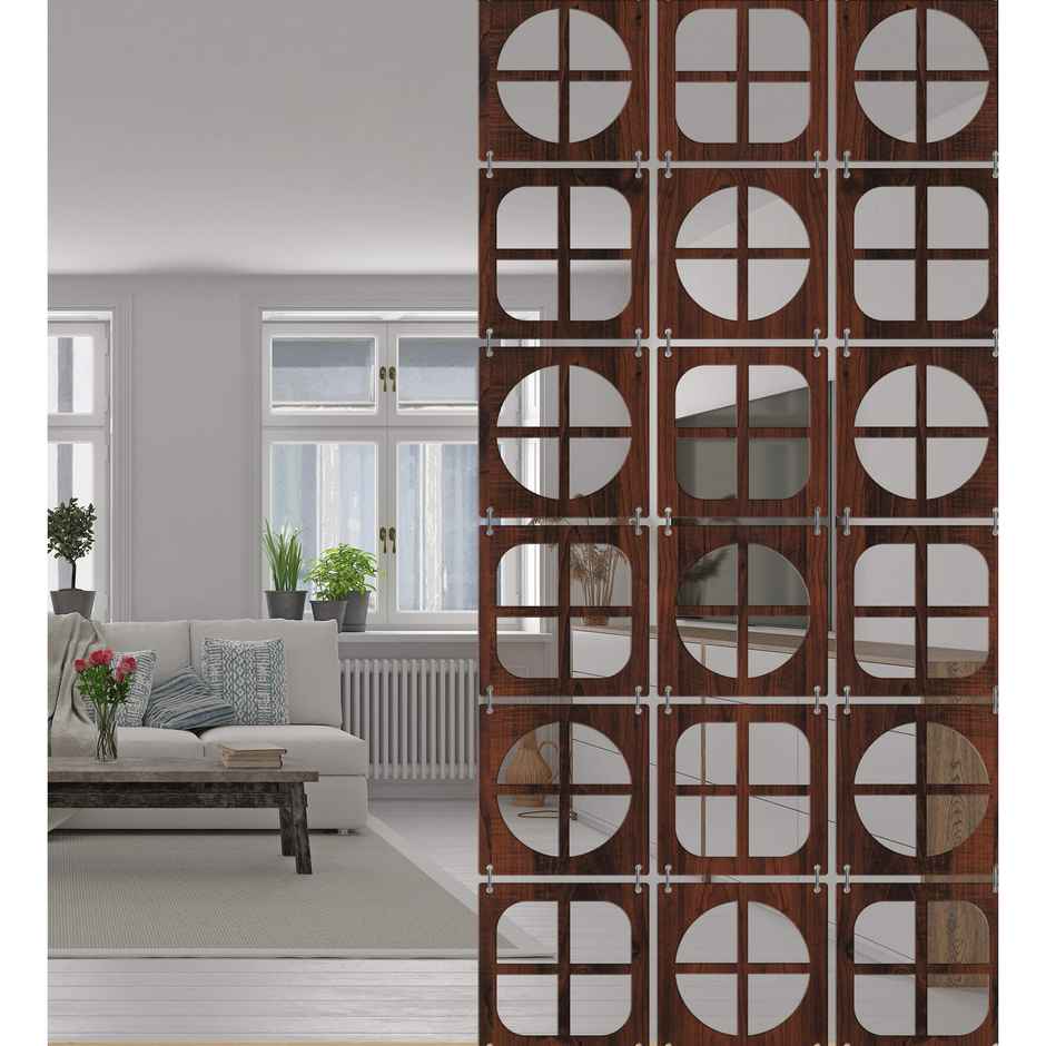 Casacraft by Pepperfry Walnut Engineering Wood Hanging Room Divider - Pack Of 12
