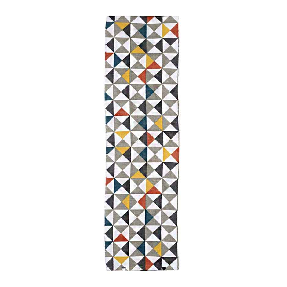 Casacraft by Pepperfry Hand Woven Runner 72 x 20 Inches | Geometric, Striped | Multicolor