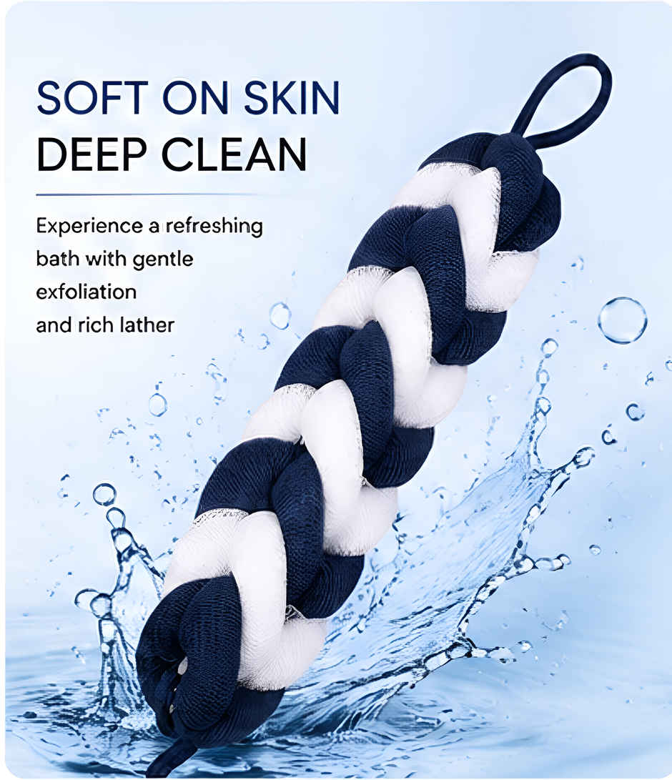Bronson Professional Loofah Belt Back Scrubber for Bathing Body Exfoliation-Design & Color May Vary