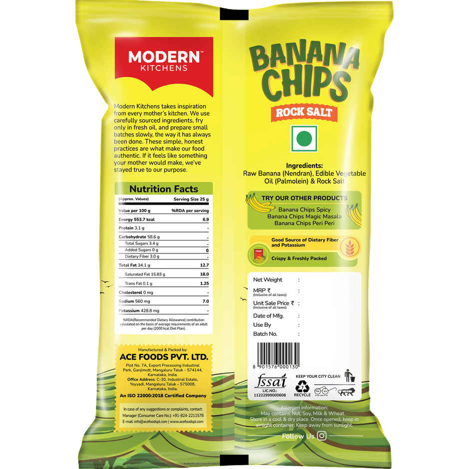 Modern Kitchen Banana Chips Salted | Crispy & Light