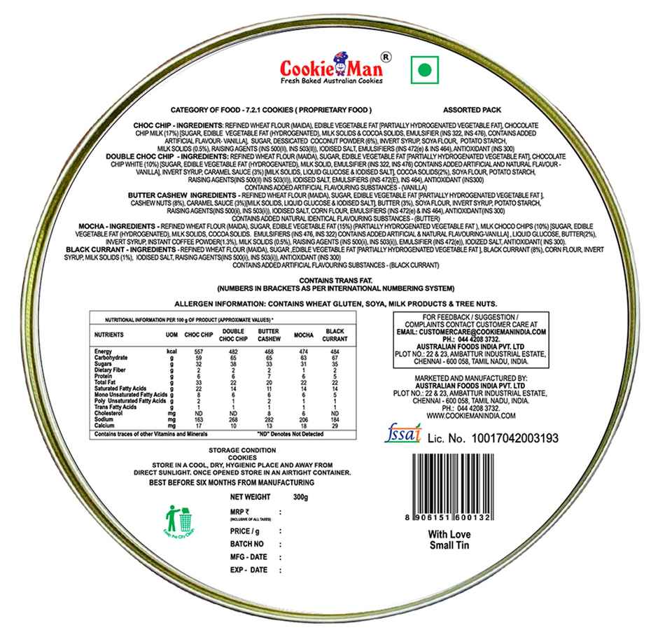 CookieMan with Love Assorted Biscuits | Trans Fat-free Combo