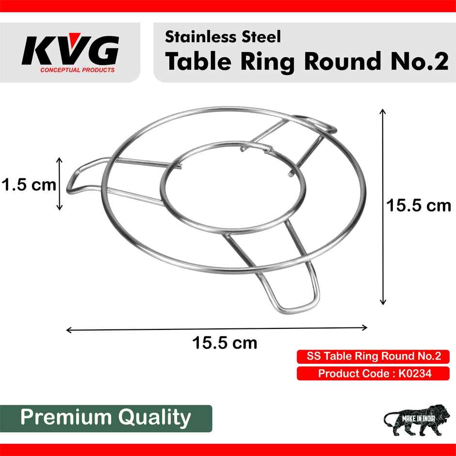 Kvg Stainless Steel Table Ring Round No.2