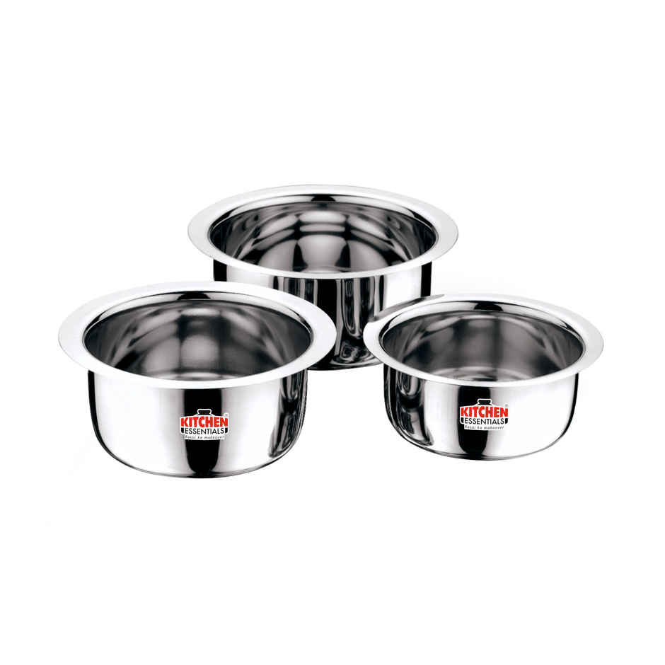 Kitchen Essentials Flat Bottom 3 Pcs Tope Set ( 8 ,9, 10)