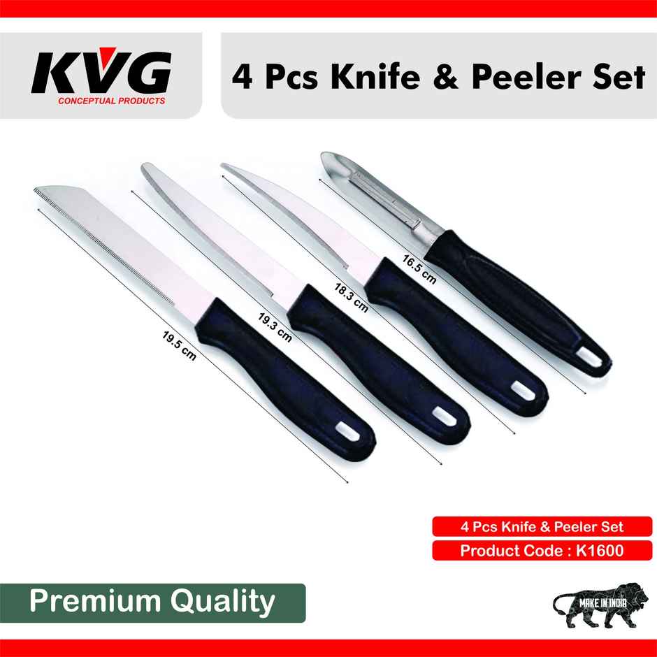 KVG 3 Pcs Knife & 1 Peeler Set