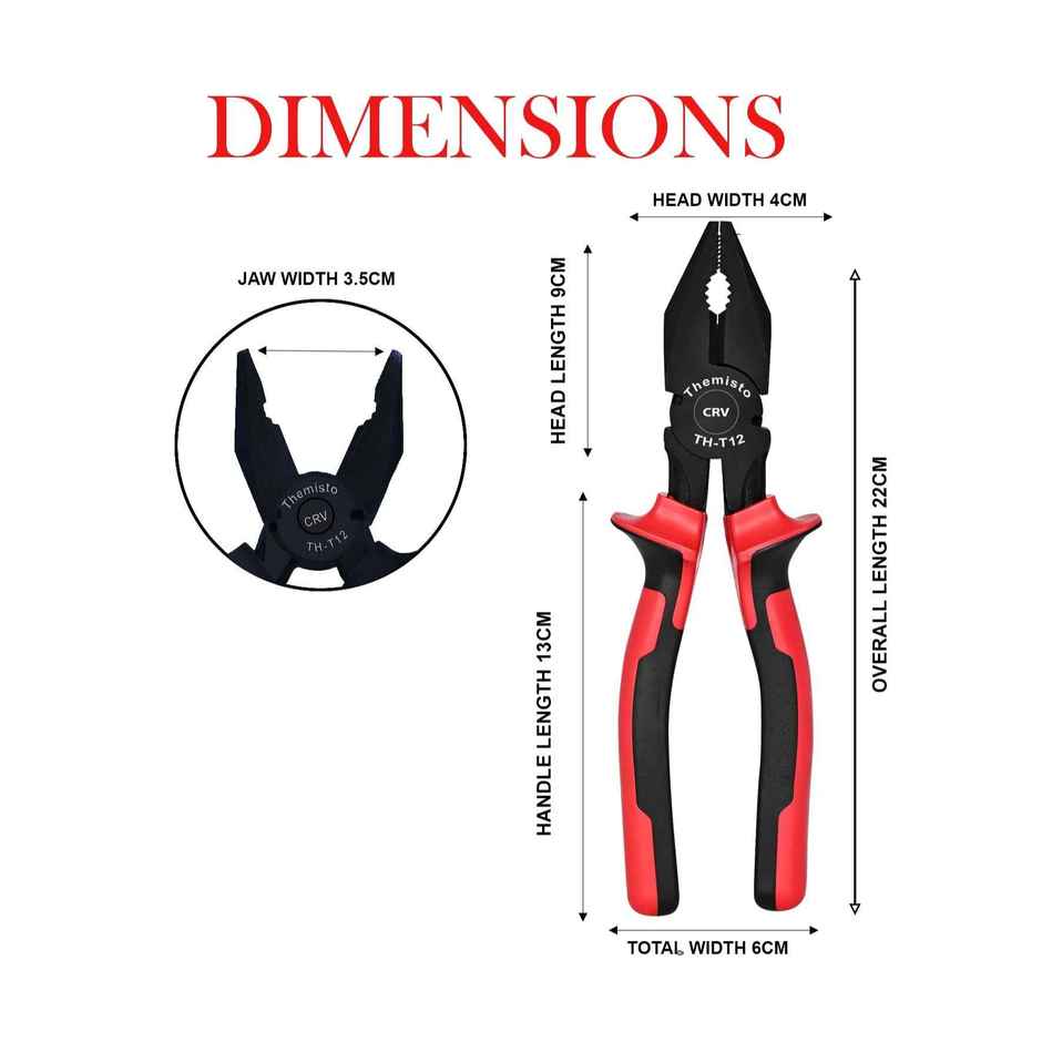 Themisto 8 Inch Combination Plier Crv (Red)