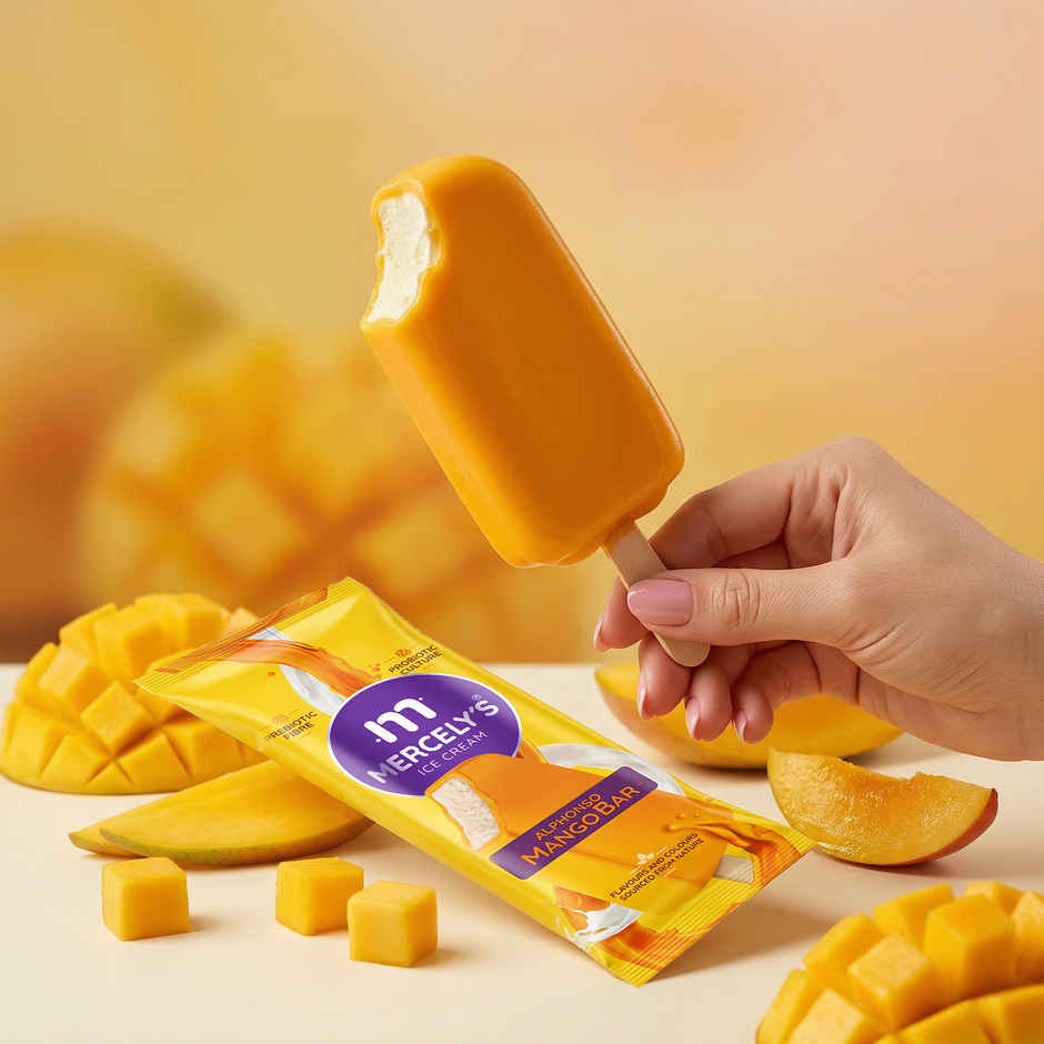 Mercely's Alphonso Mango Bar Ice Cream Stick