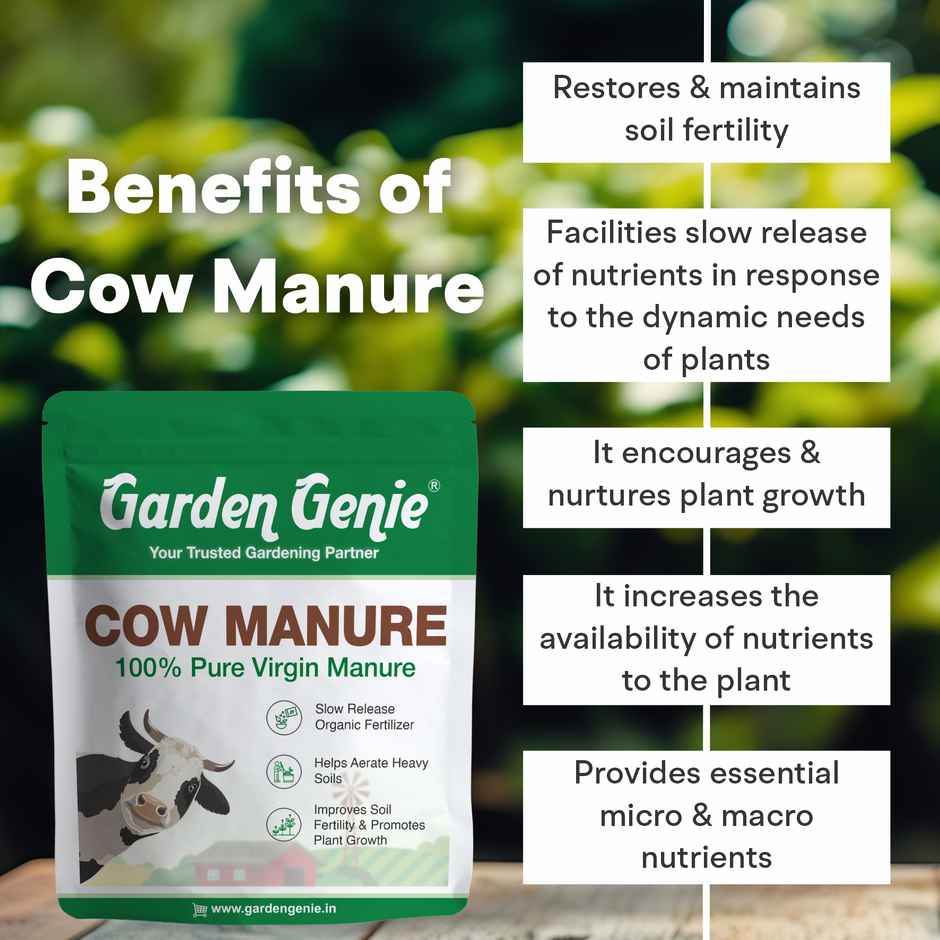 Garden Genie Organic Cow Manure Fertilizer | Plant Khad for Outdoor & Indoor Plants