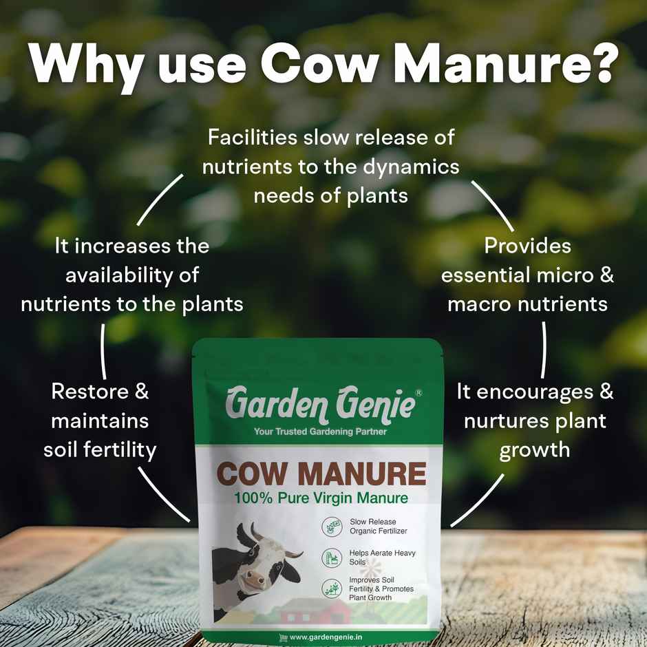 Garden Genie Organic Cow Manure Fertilizer | Plant Khad for Outdoor & Indoor Plants
