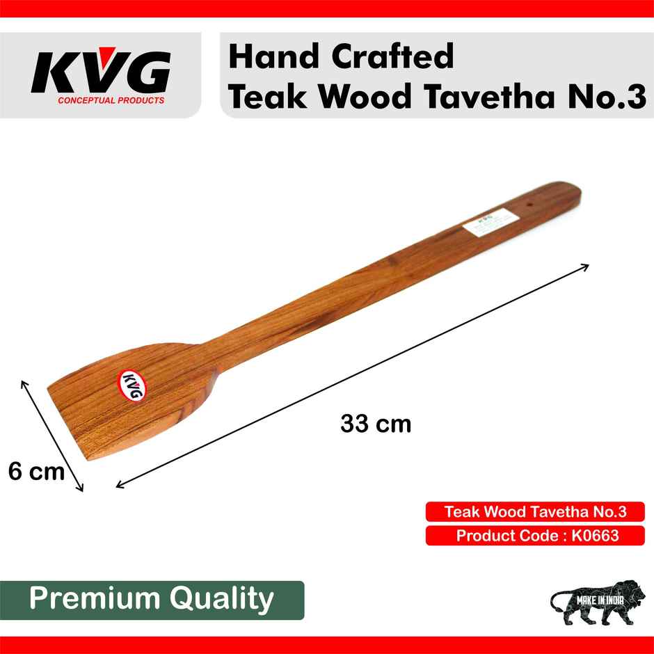 KVG Wooden Tavetha | Flat Friying Spetula | Palta