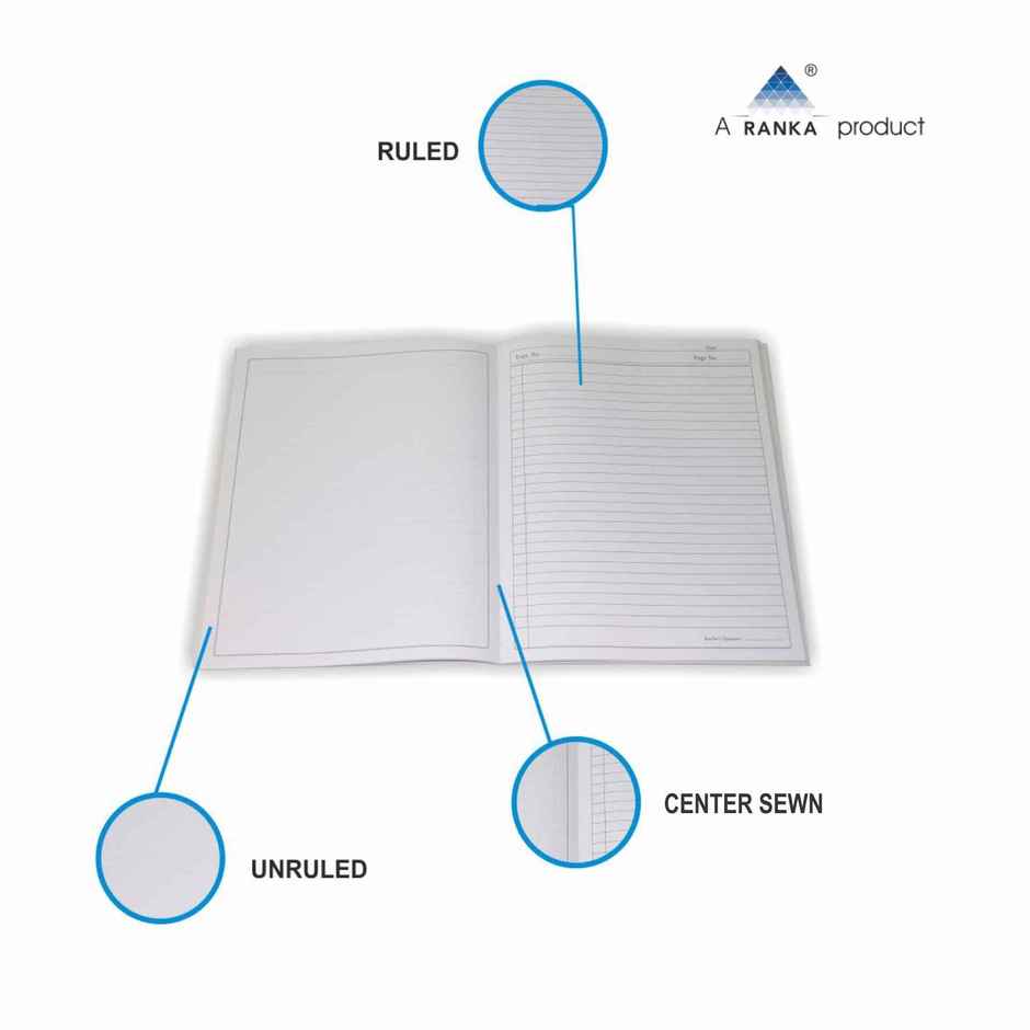 Ranka Supremo Practical Book Combined Single Line & Blank Sides | 27 x 22 cm, 172 Pages, Assorted
