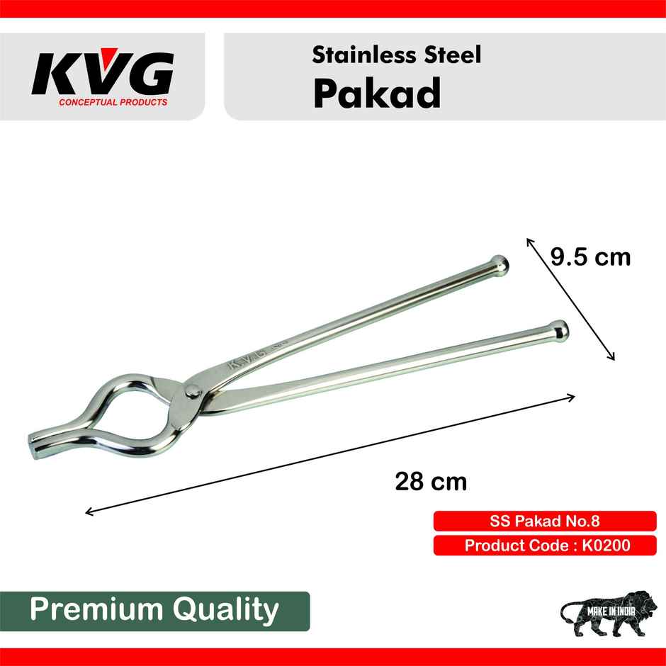 KVG Stainless Steel Pakkad | Tong Iifter | Kitchen Utensil Holder