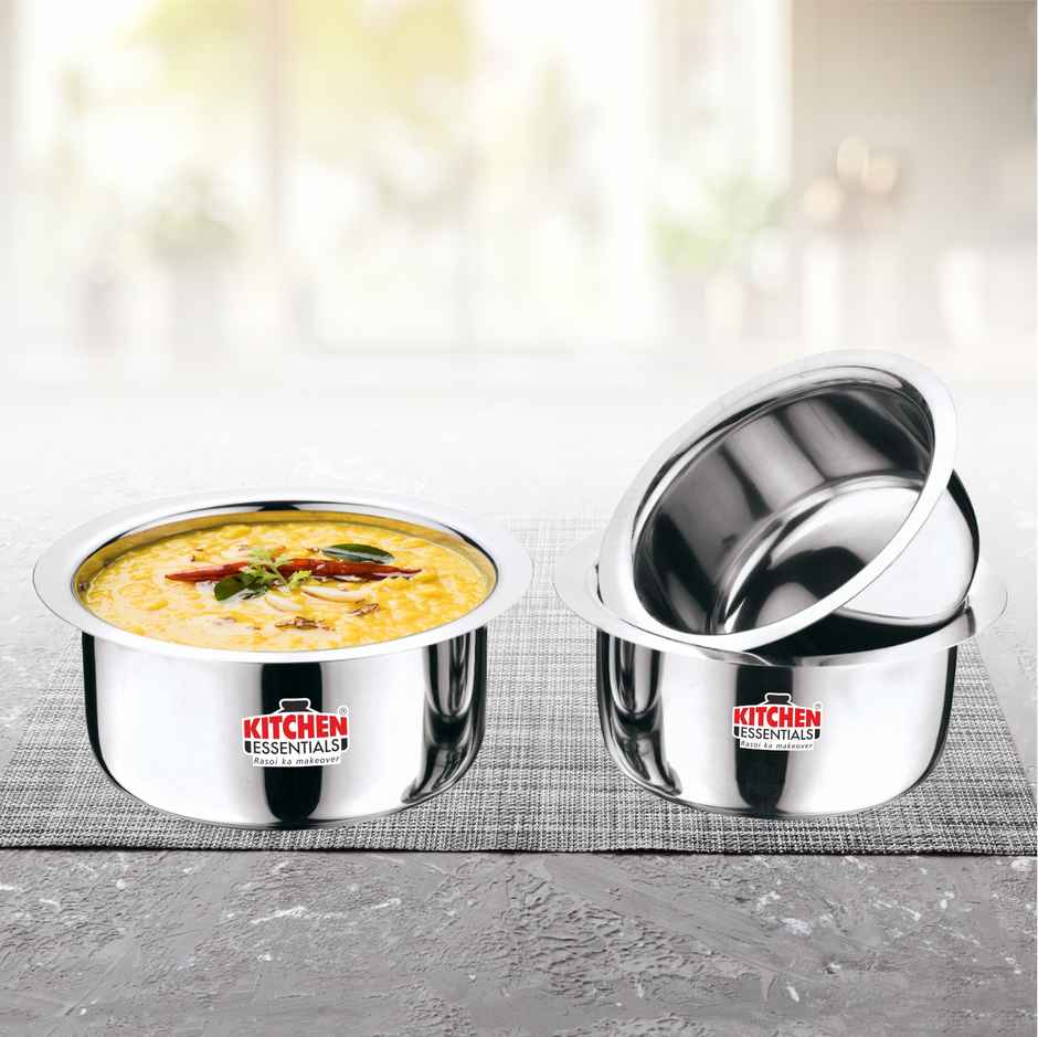 Kitchen Essentials Flat Bottom 3 Pcs Tope Set ( 8 ,9, 10)