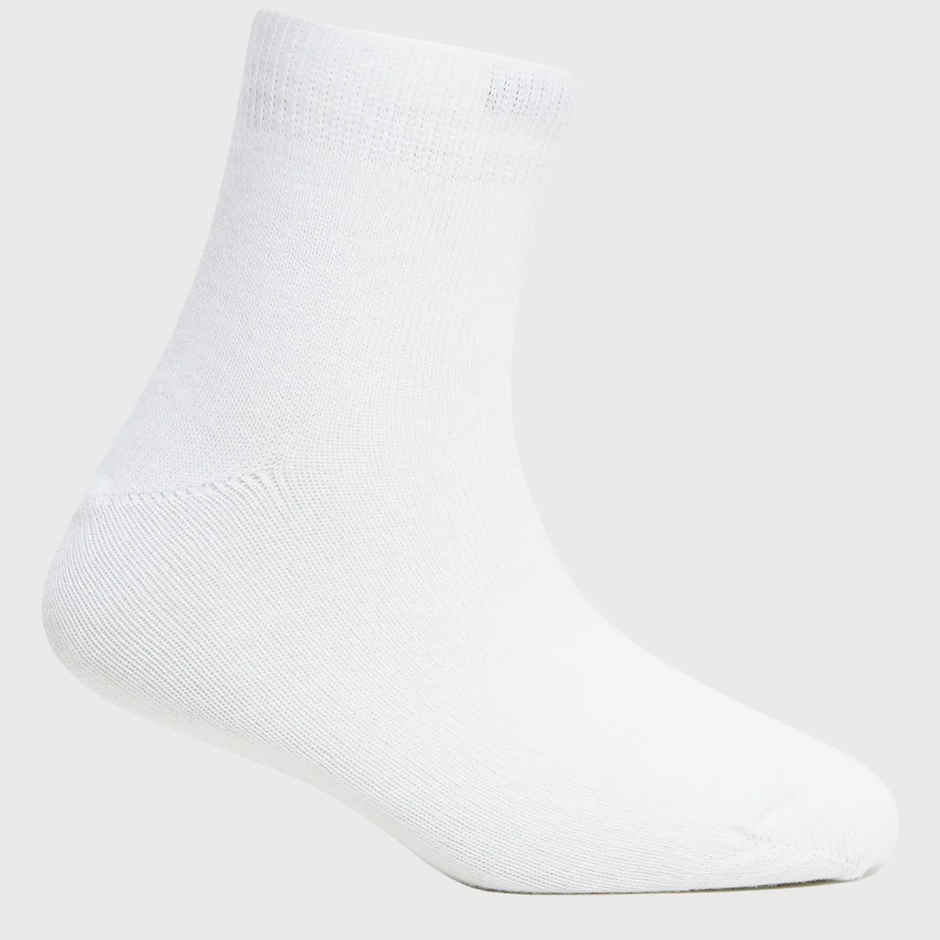 Jockey Unisex Solid Cotton, Nylon and Elastane Ankle Length Socks | White | 5 - 6 years
